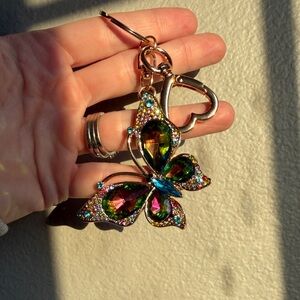 Multicolor Butterfly Pendant Keychain